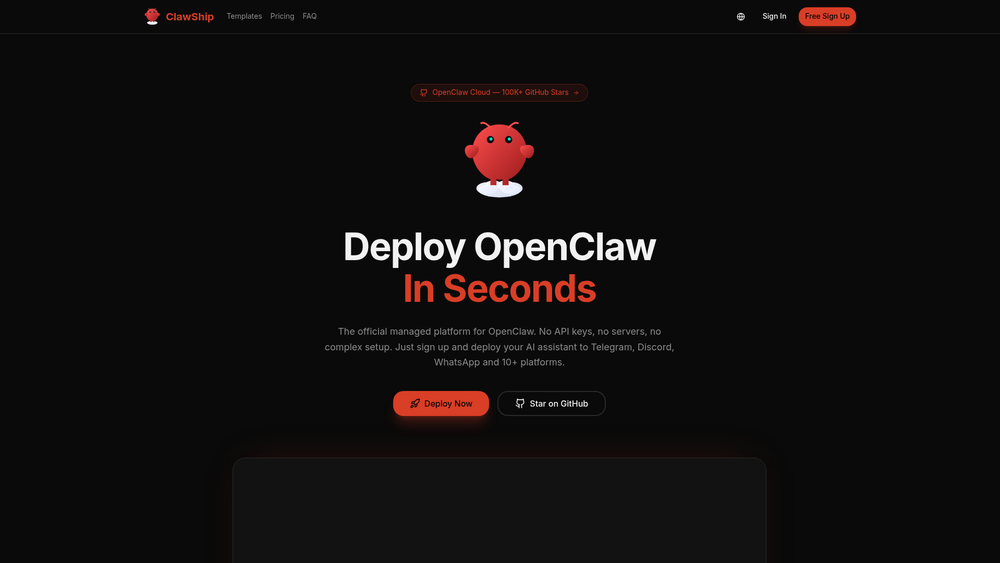 Screenshot of ClawShip