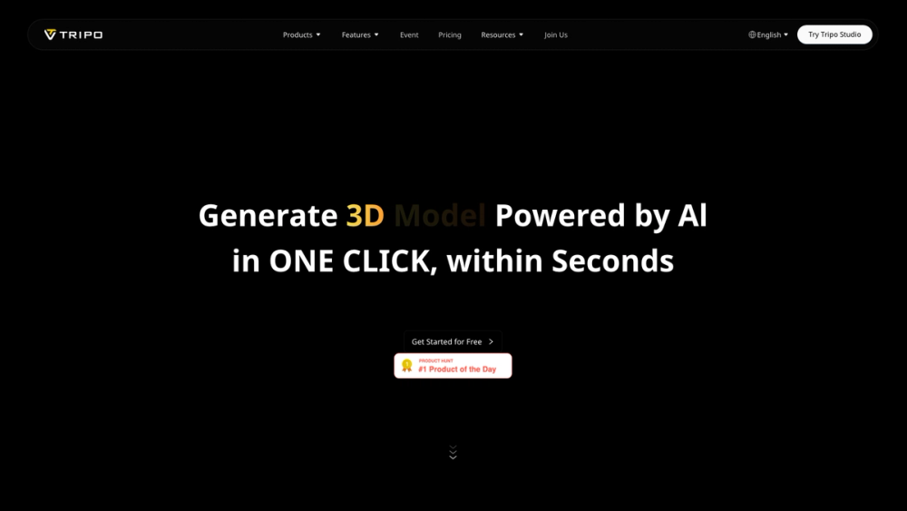 Screenshot of Tripo AI