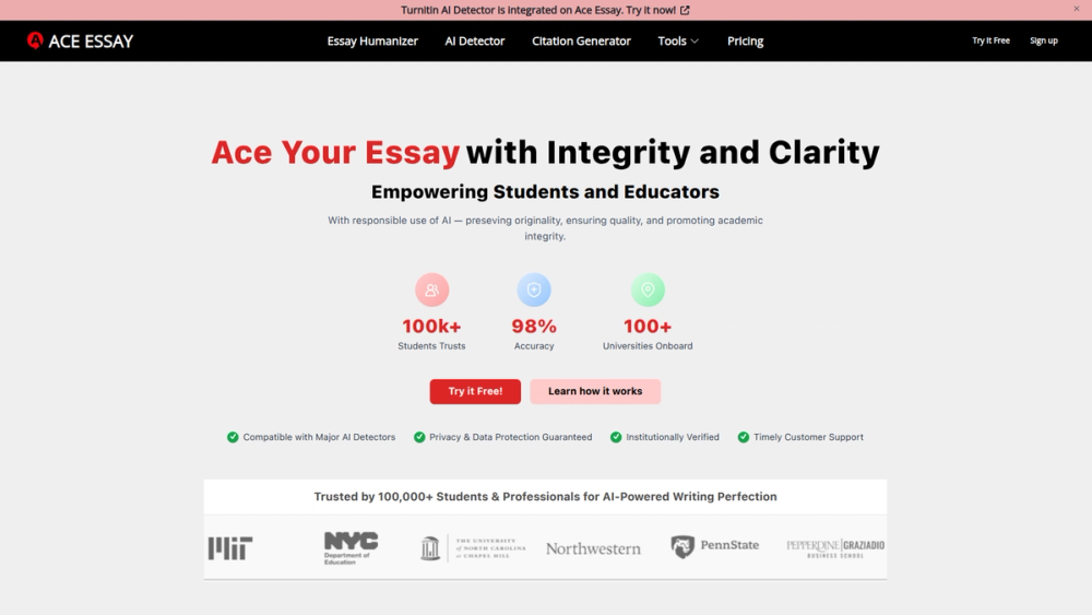 Screenshot of Aceessay.AI