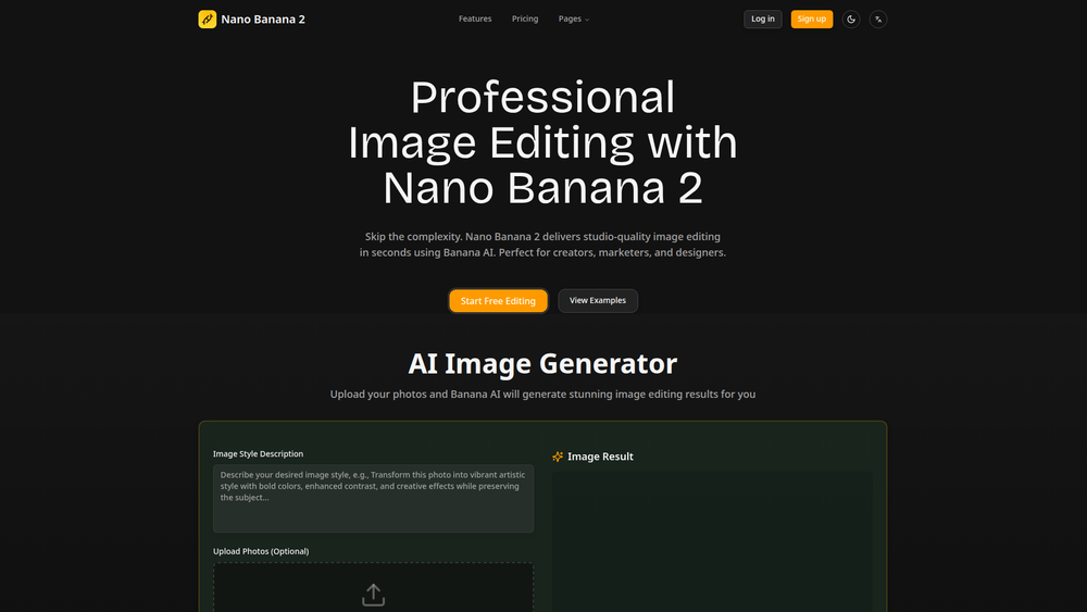 Screenshot of Nano Banana 2 - AI Image Editing & Generation Tool Screenshot of Nano Banana 2 - AI Image Editing & Generation Tool
