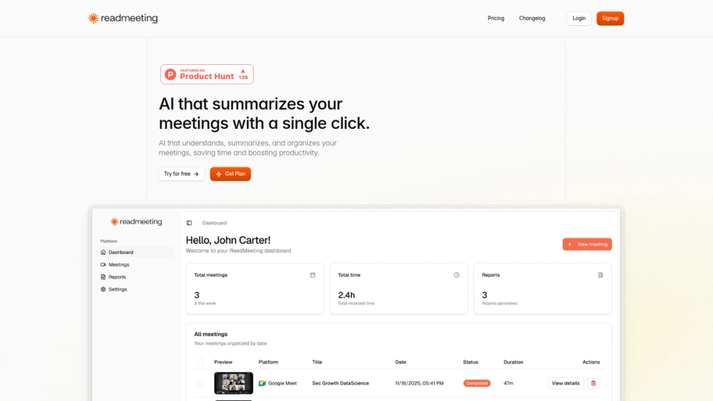 Screenshot of ReadMeeting Screenshot of ReadMeeting