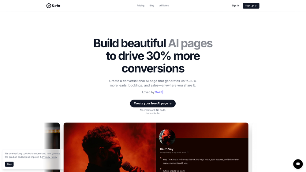 Screenshot of Surfn AI