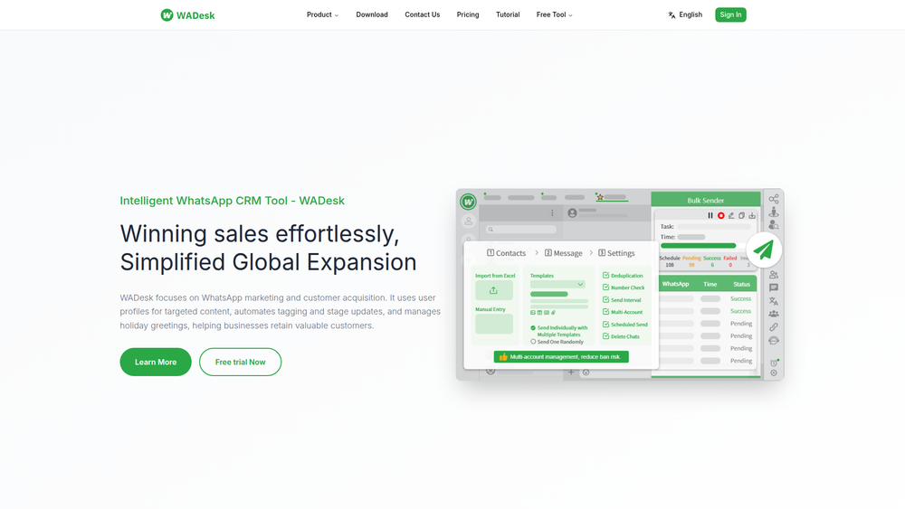 Screenshot of WhatsApp CRM