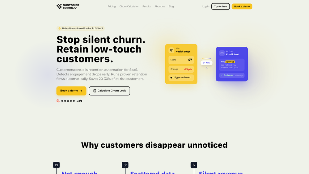 Screenshot of Customerscore.io Screenshot of Customerscore.io