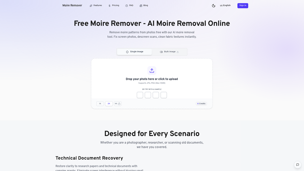 Screenshot of AI Moire Remover Screenshot of AI Moire Remover