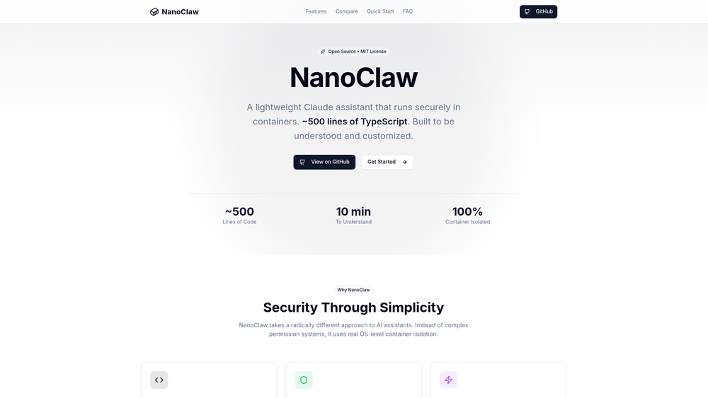 Screenshot of NanoClaw
