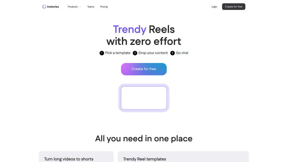 Screenshot of Instories