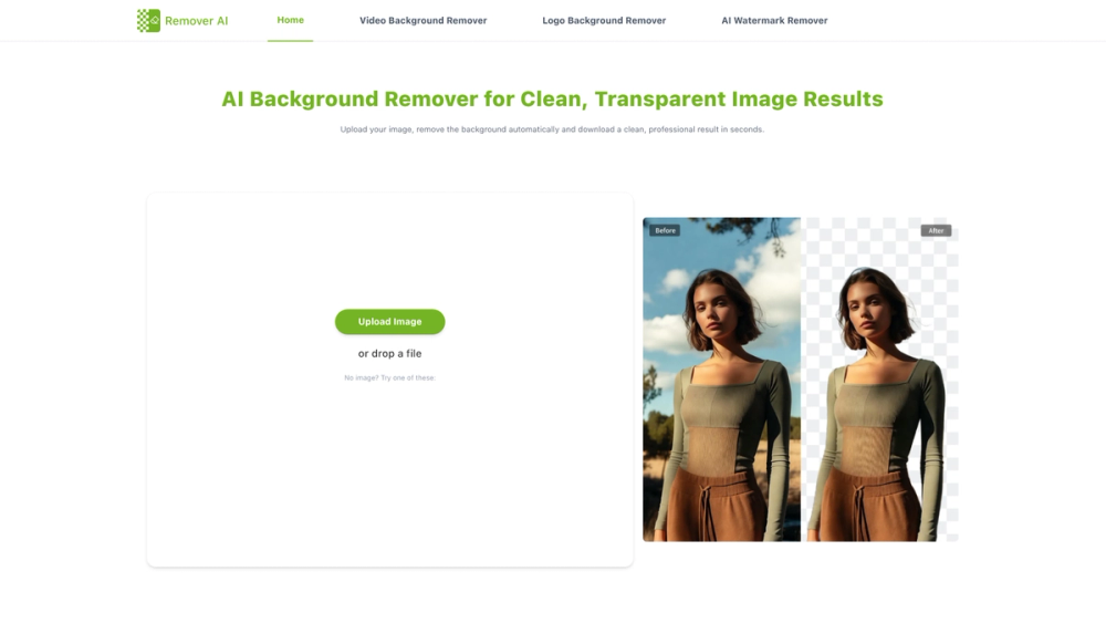 Screenshot of Free AI Background Remover - Remover AI