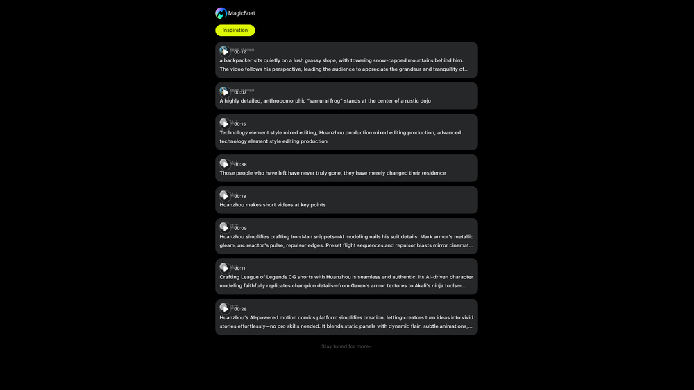 Screenshot of Magicboat AI