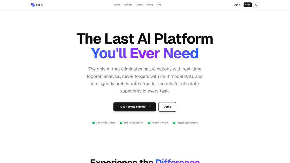 Screenshot of Sup AI