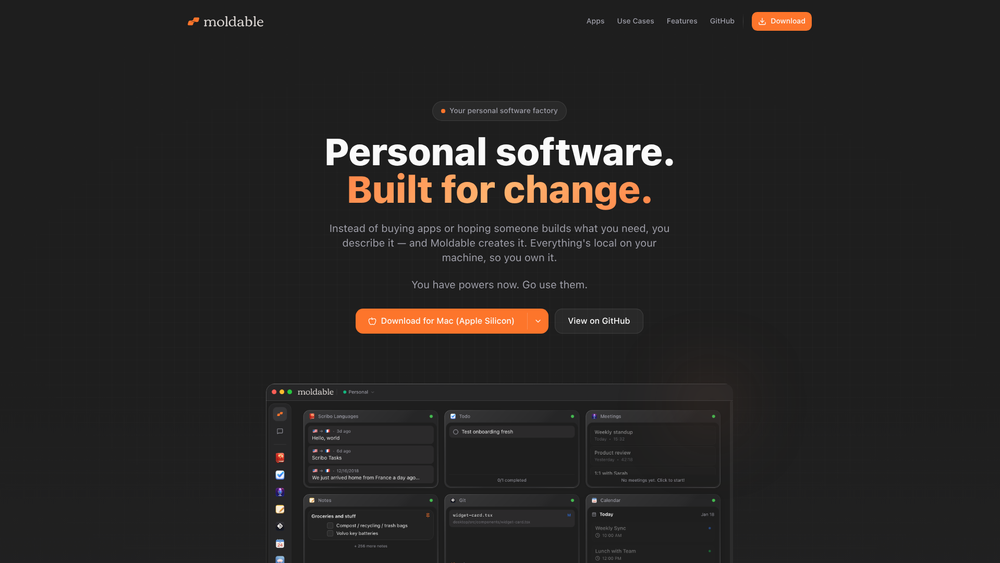 Screenshot of Moldable