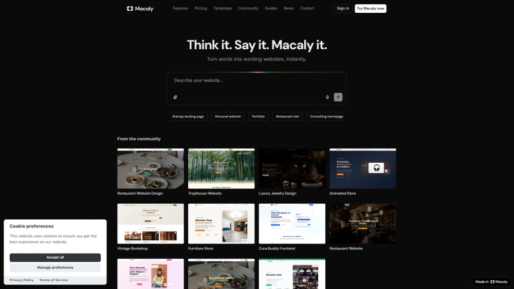 Screenshot of Macaly