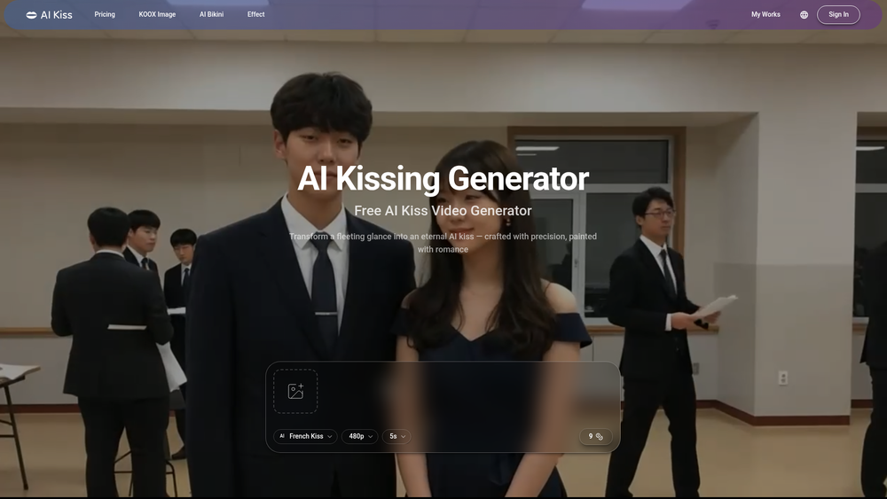 Screenshot of AI KISS VIDEO GENERATOR Screenshot of AI KISS VIDEO GENERATOR