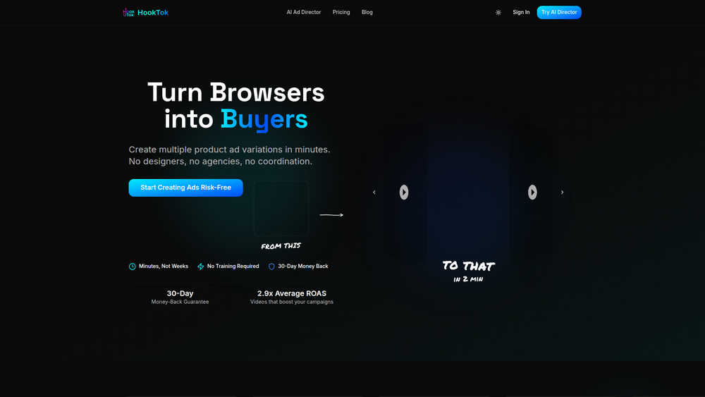 Screenshot of Hooktok Screenshot of Hooktok