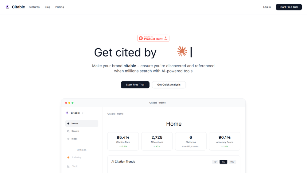 Screenshot of Citable