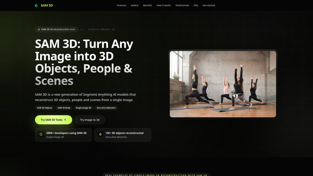 Screenshot of SAM 3D-