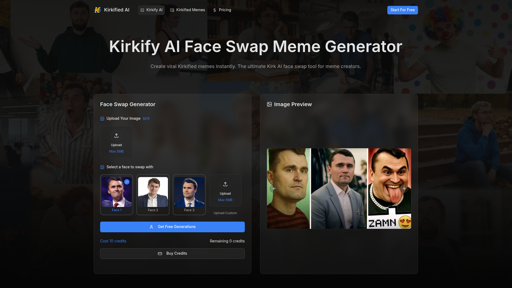 Screenshot of Kirkified