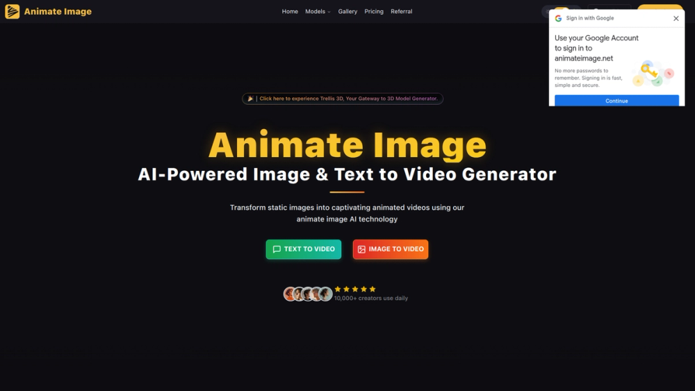 Screenshot of Animate Image AI