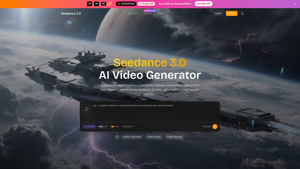 Screenshot of Seedance 3.0 - 1 Screenshot of Seedance 3.0 - 1