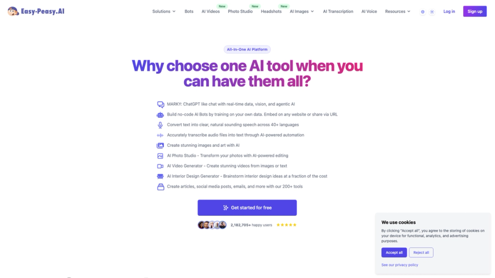 Screenshot of Easy-Peasy.AI