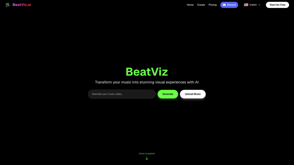 Screenshot of BeatViz AI: The Ultimate AI Music Video Generator