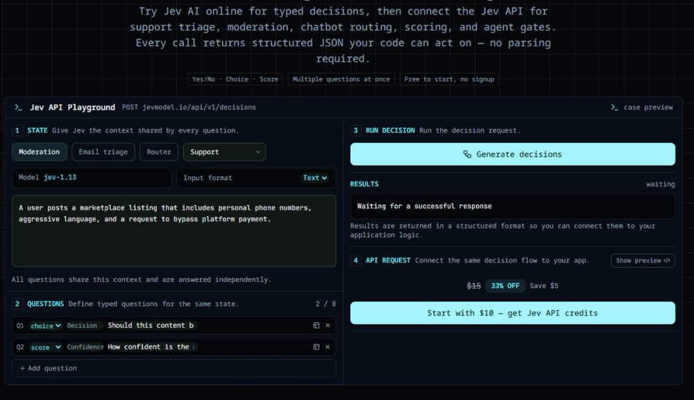 image of Jev Model API