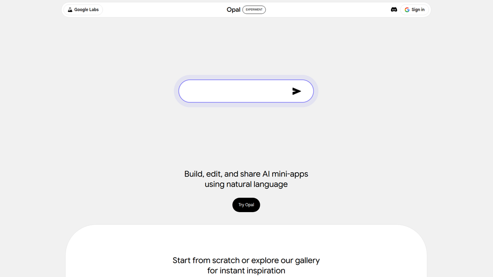 Screenshot of Google Opal Screenshot of Google Opal