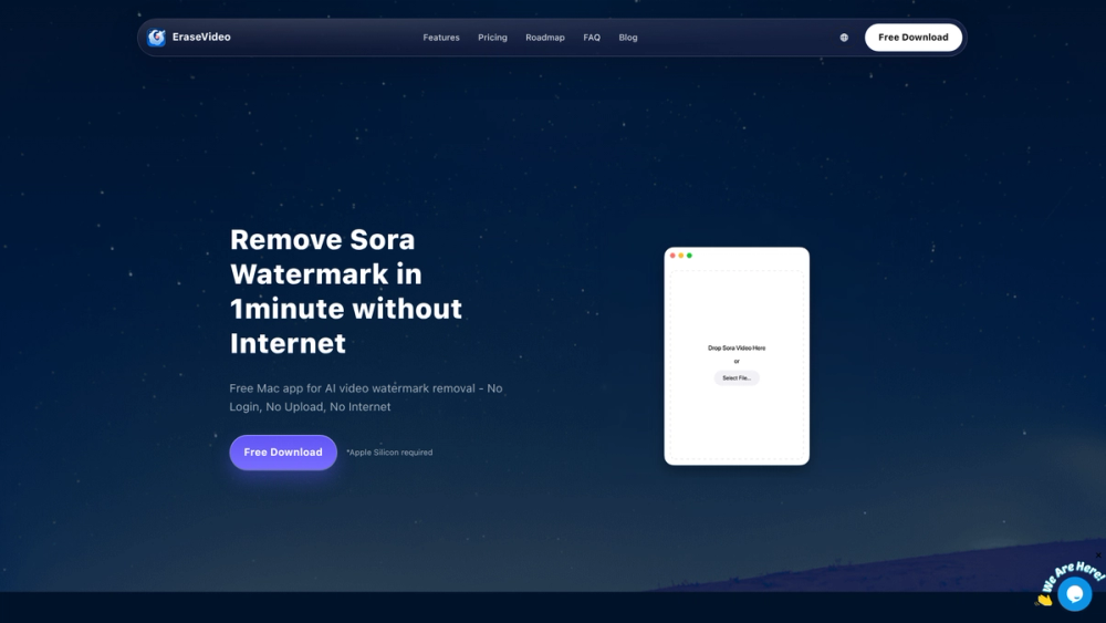 Screenshot of EraseVideo — The Best Way to Remove Sora Watermark on Mac Screenshot of EraseVideo — The Best Way to Remove Sora Watermark on Mac