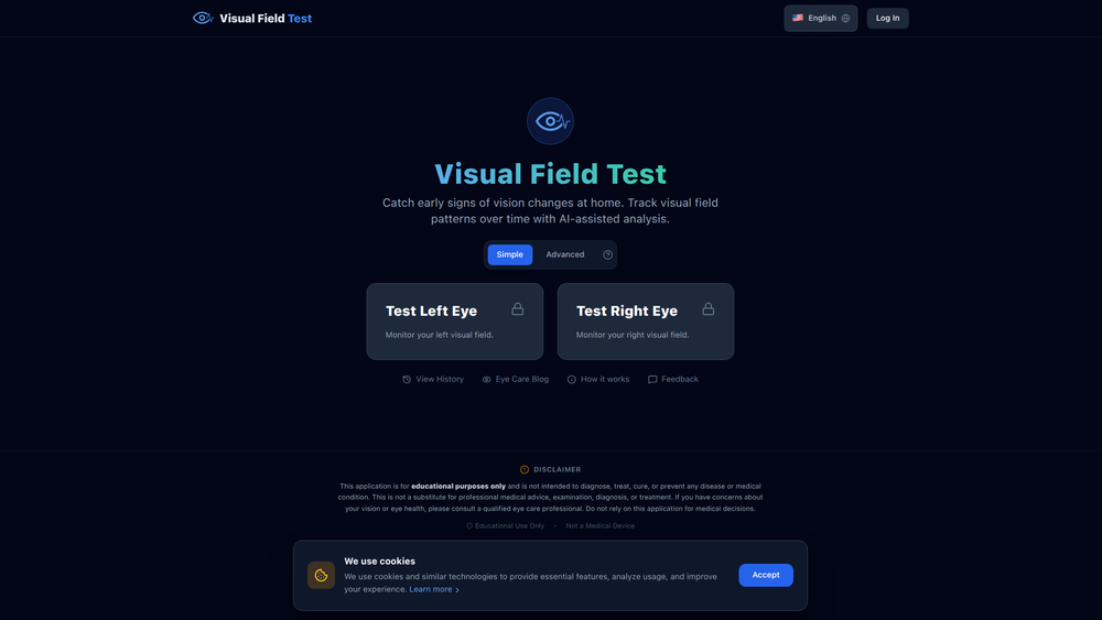 Screenshot of Visual Field Test