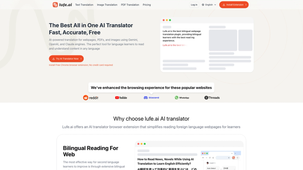 Screenshot of Lufe AI Translator