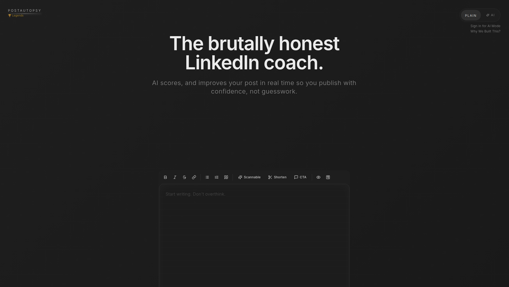 Screenshot of POSTAUTOPSY Screenshot of POSTAUTOPSY