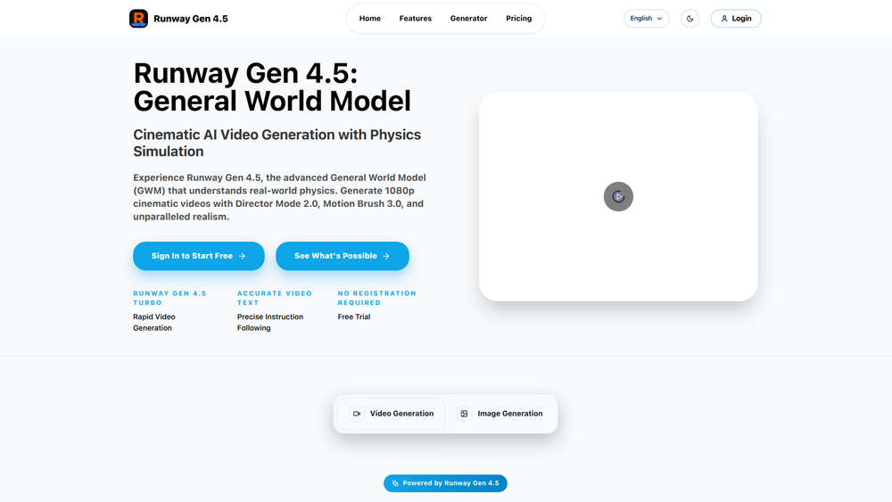 Screenshot of Runway Gen 4.5