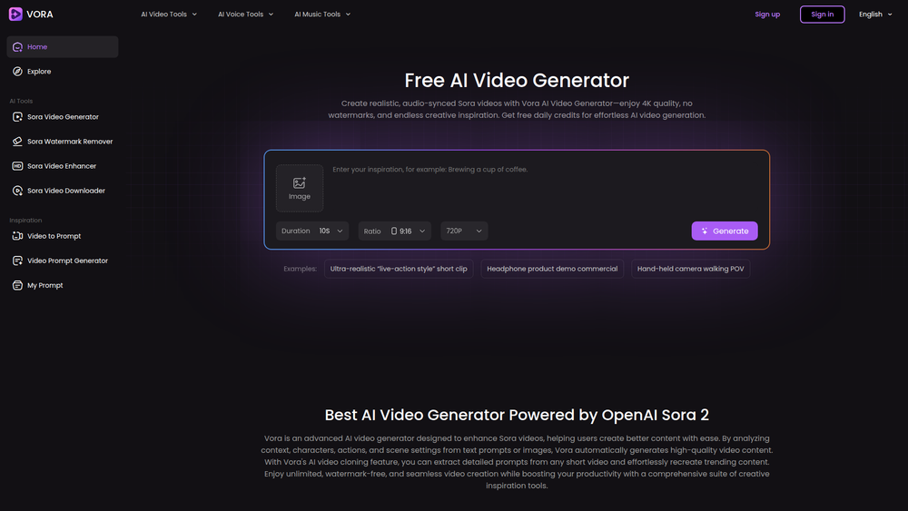 Screenshot of Vora Screenshot of Vora