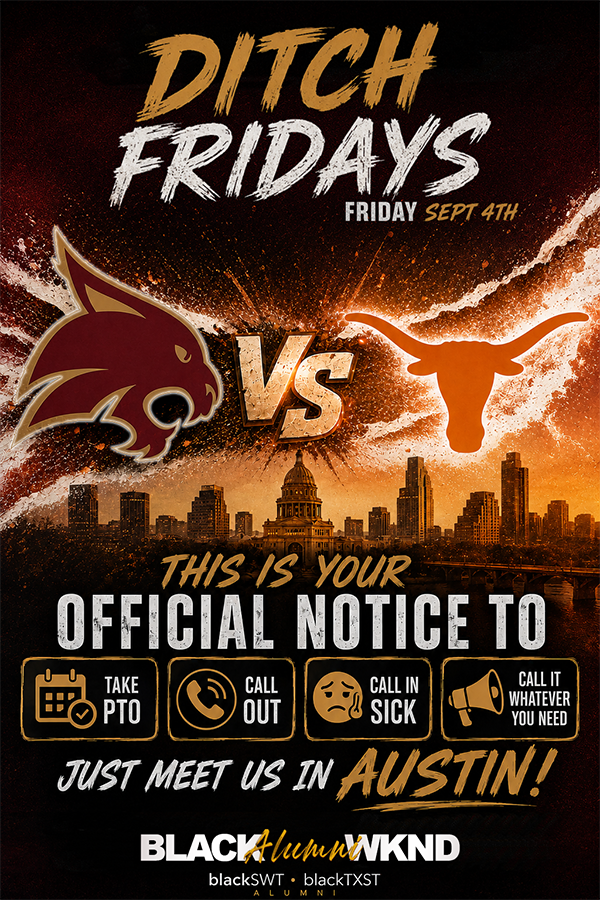 Black Alumni Ditch Fridays event flyer