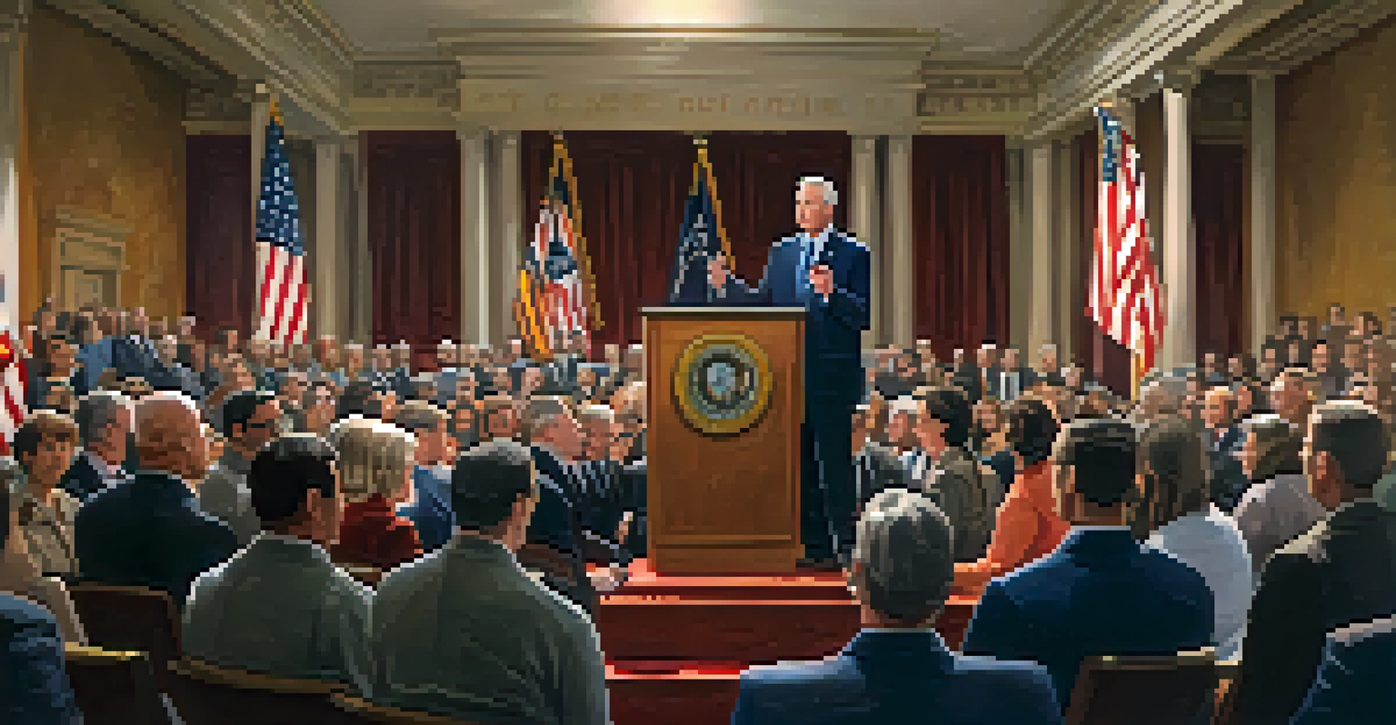 The Washington Governor speaking at a town hall meeting to a diverse audience.