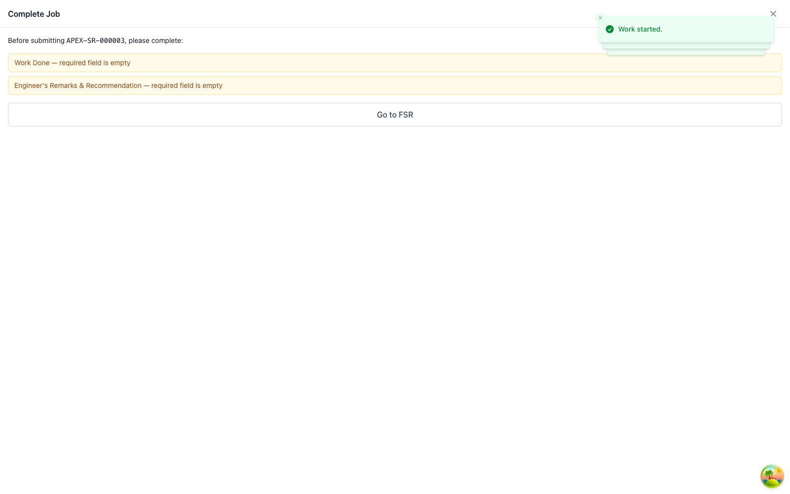 Completion blocked until the report is written