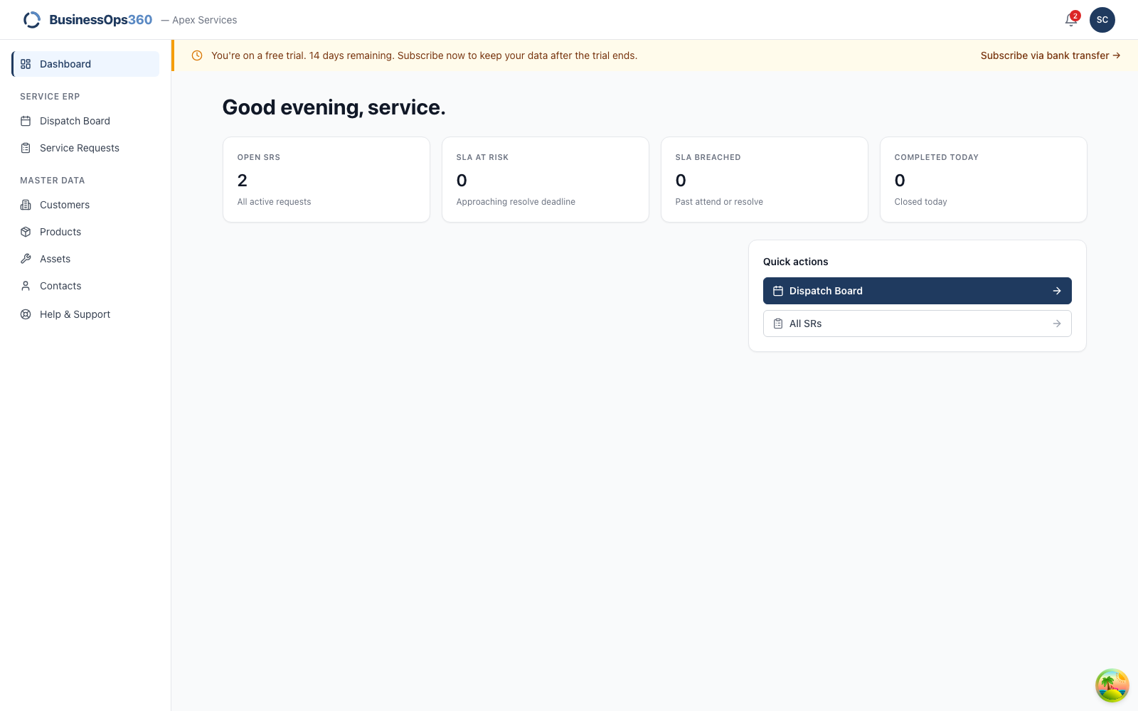 The service desk workspace