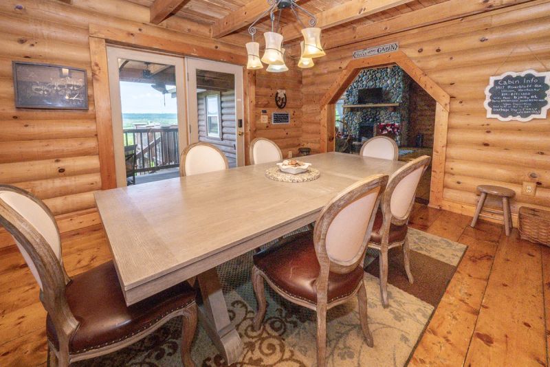 Custom rustic dining table with seating for 12 guests
