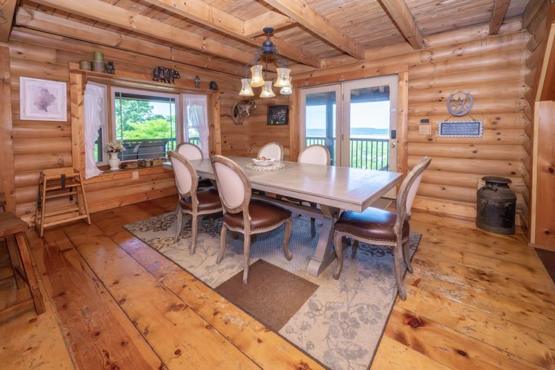 Custom rustic dining table with seating for 12 guests