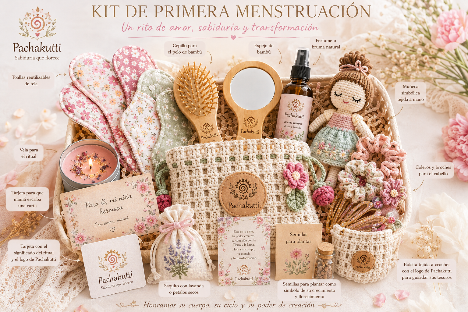 kit de articulos para la primera menarquia