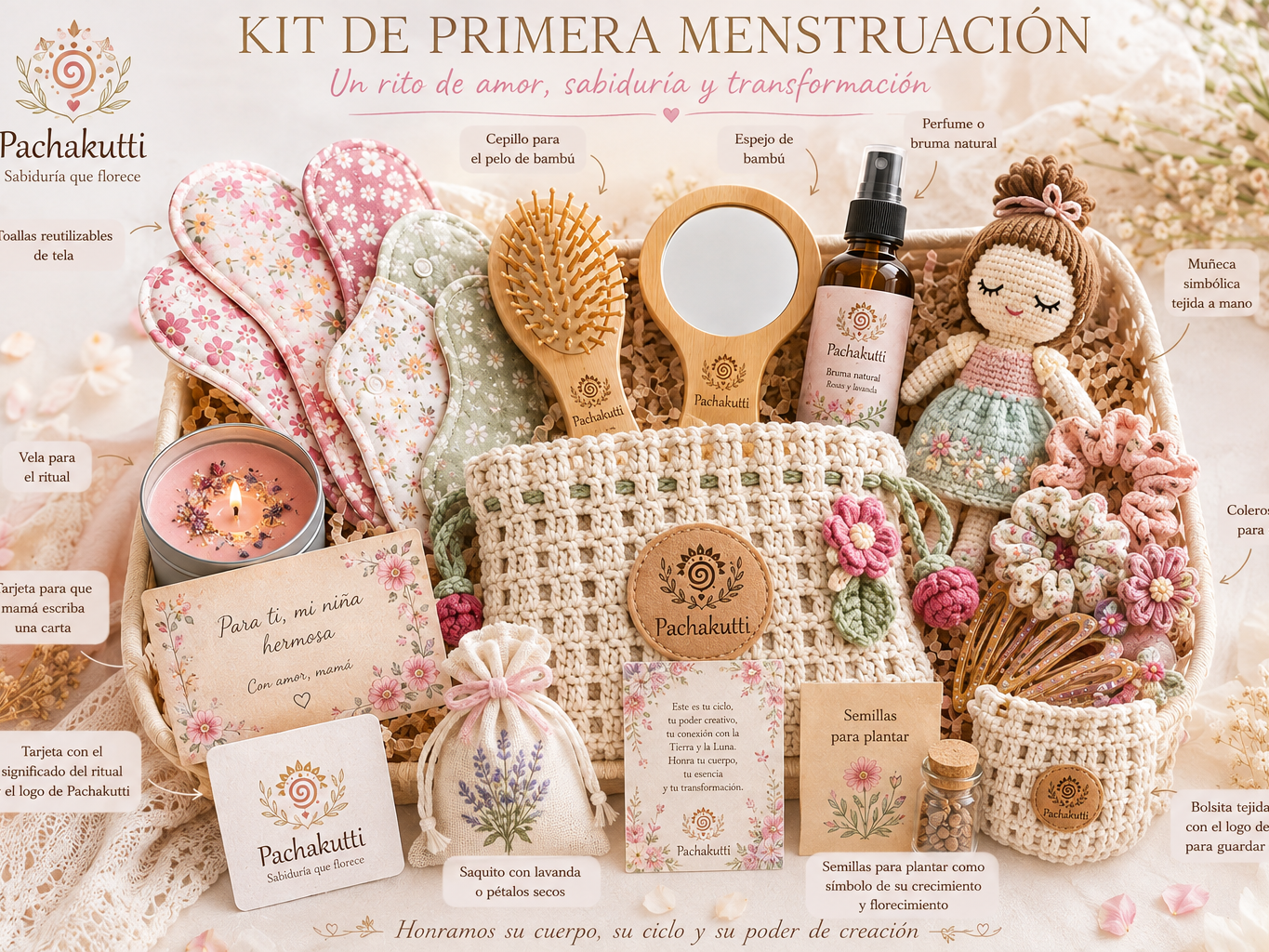 kit de articulos para la primera menarquia
