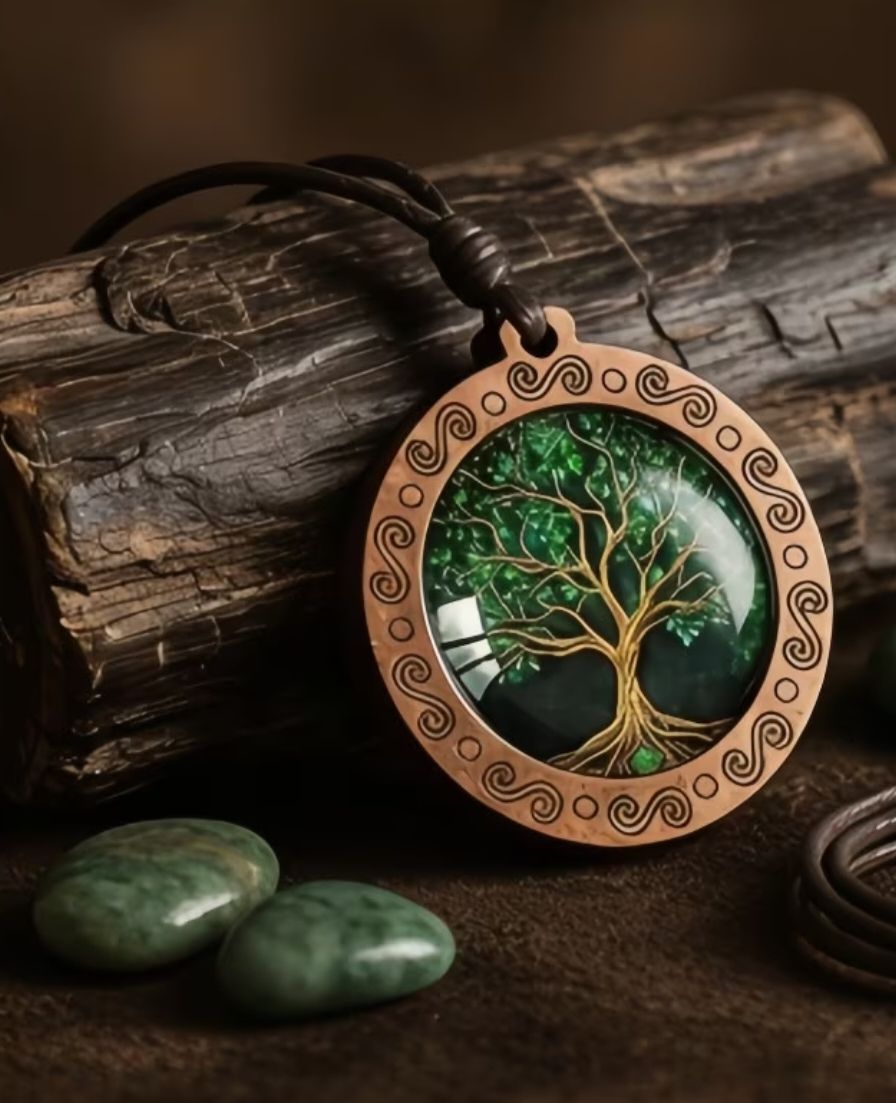 Collar de arbol de la vida verde