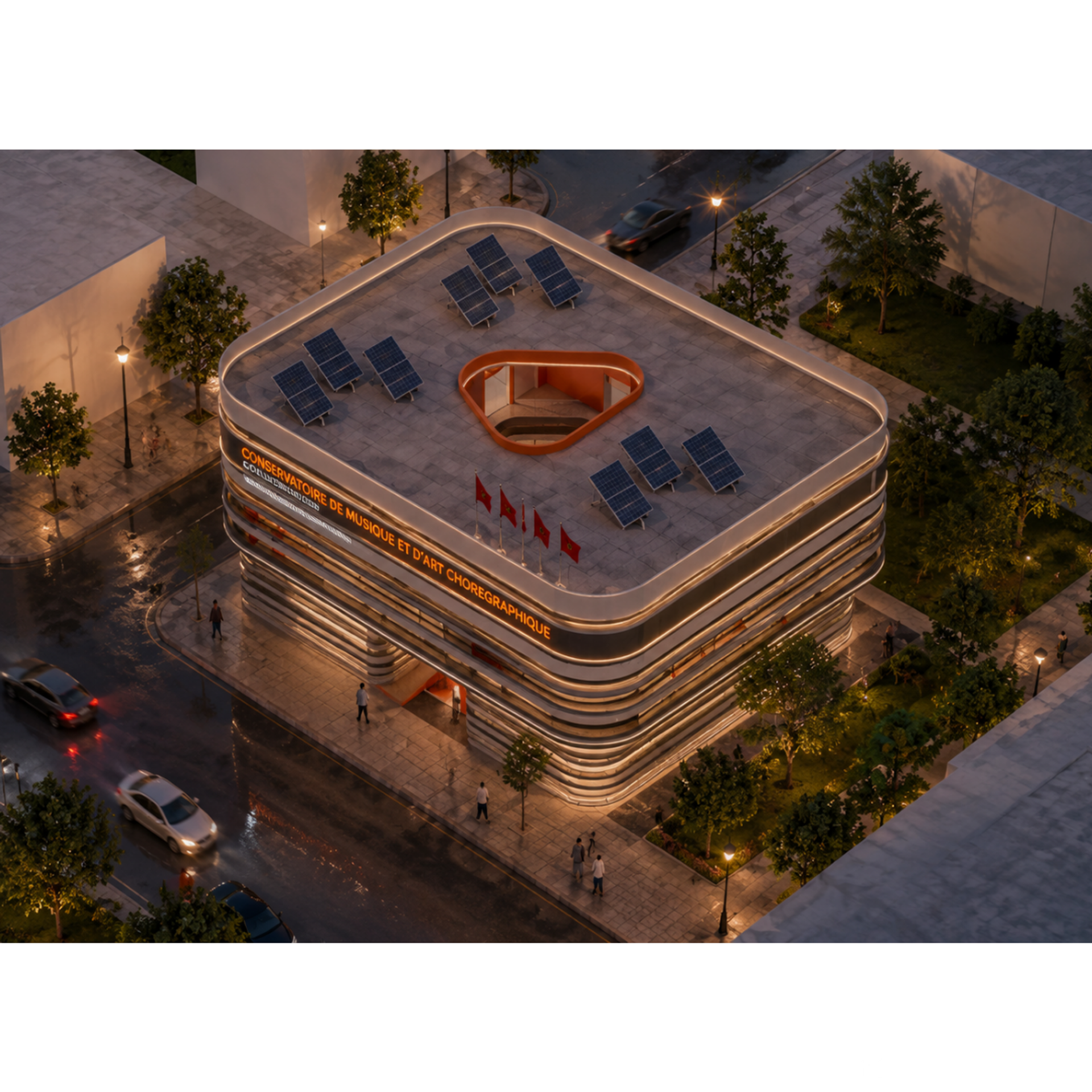 CONSERVATOIRE DE MUSIQUE ET D’ART CHOREGRAPHIQUE A LA VILLE DE KHMISSAT, vue 10 — projet équipement à khemissat
