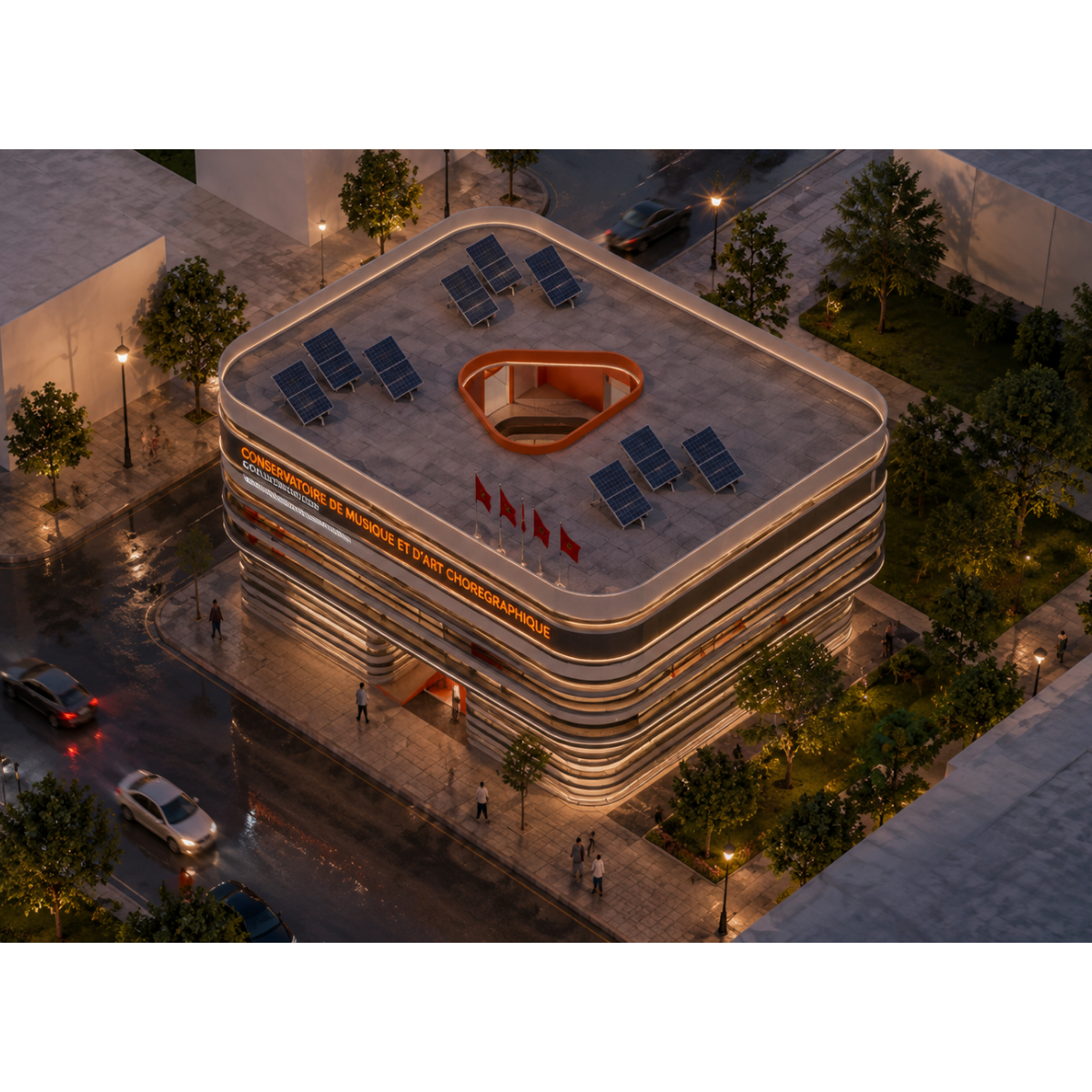 CONSERVATOIRE DE MUSIQUE ET D’ART CHOREGRAPHIQUE A LA VILLE DE KHMISSAT, vue 10 — projet équipement à khemissat