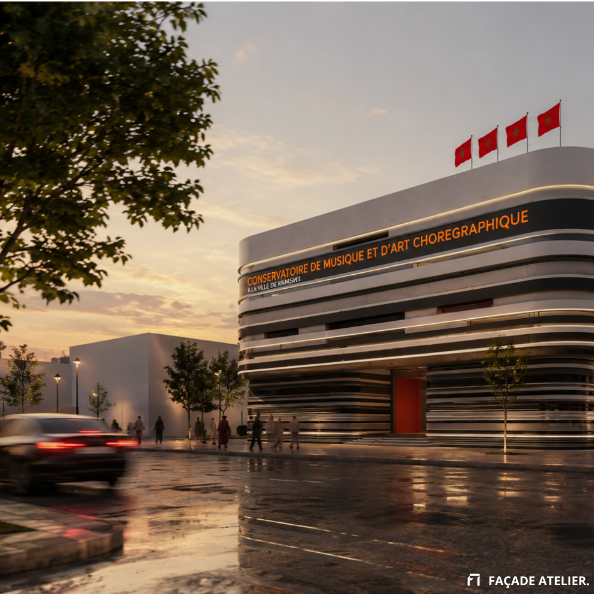 CONSERVATOIRE DE MUSIQUE ET D’ART CHOREGRAPHIQUE A LA VILLE DE KHMISSAT, vue 7 — projet équipement à khemissat
