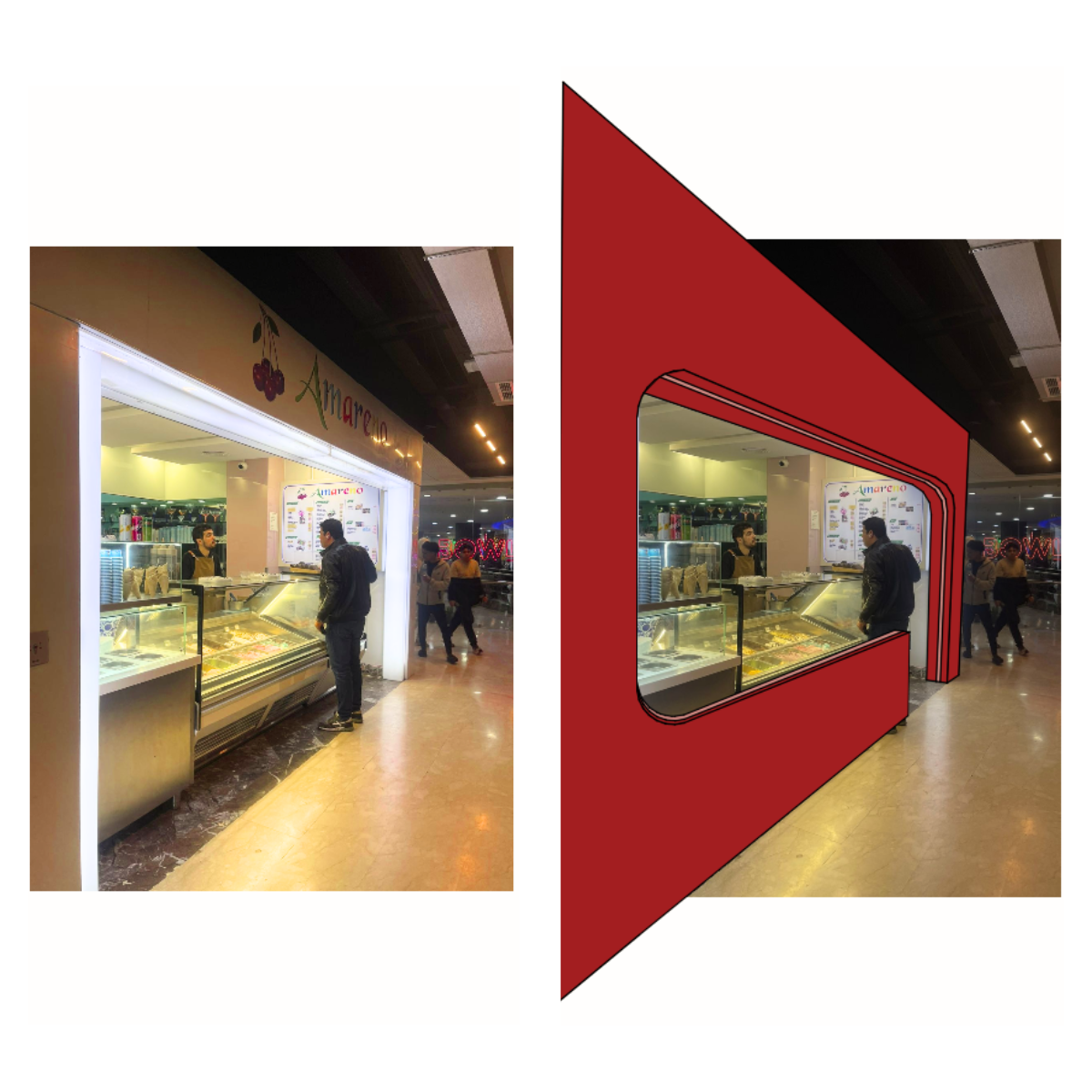 Amareno Gelato — Mega Mall Rabat, vue 6 — projet commercial et intérieurs à Rabat