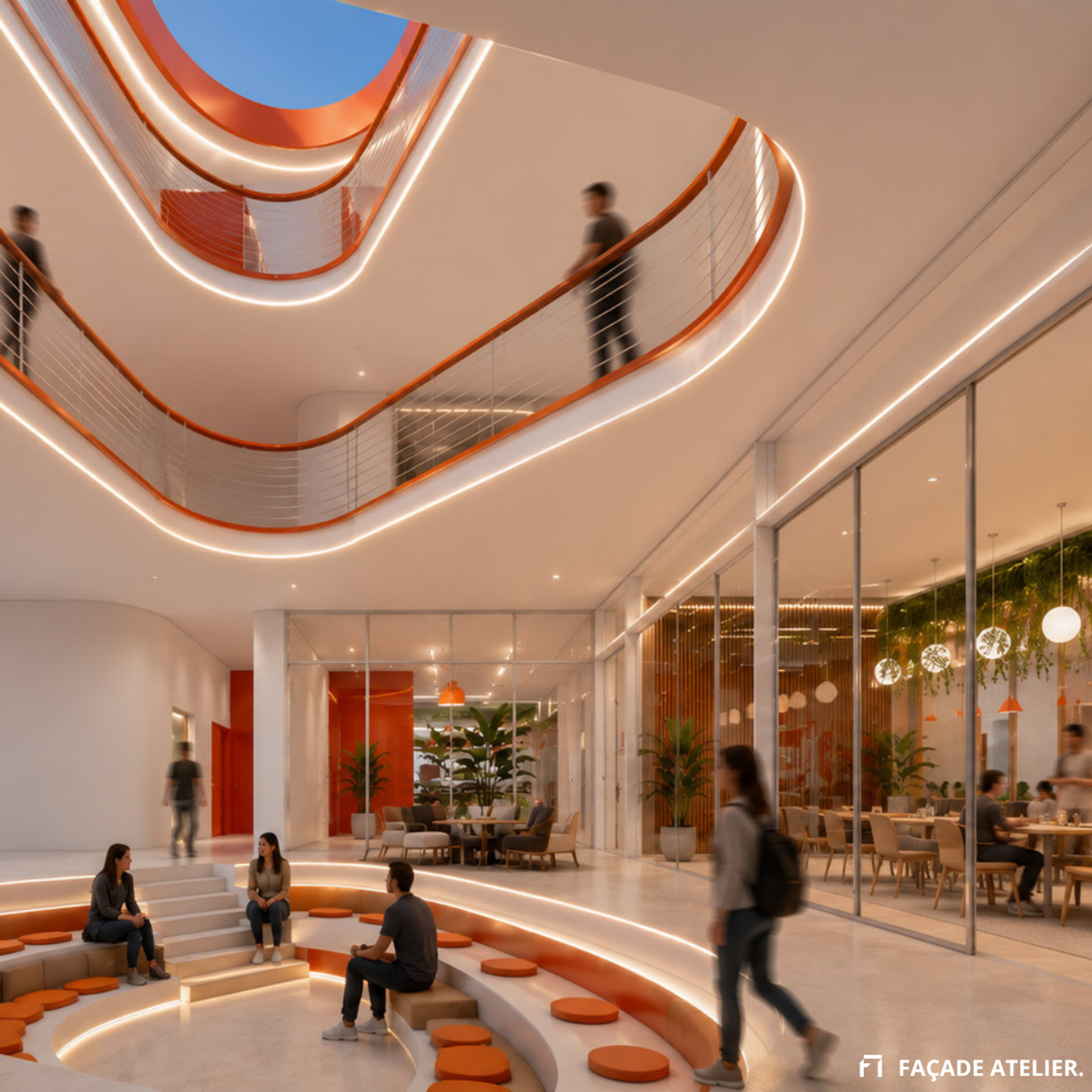 CONSERVATOIRE DE MUSIQUE ET D’ART CHOREGRAPHIQUE A LA VILLE DE KHMISSAT, vue 9 — projet équipement à khemissat