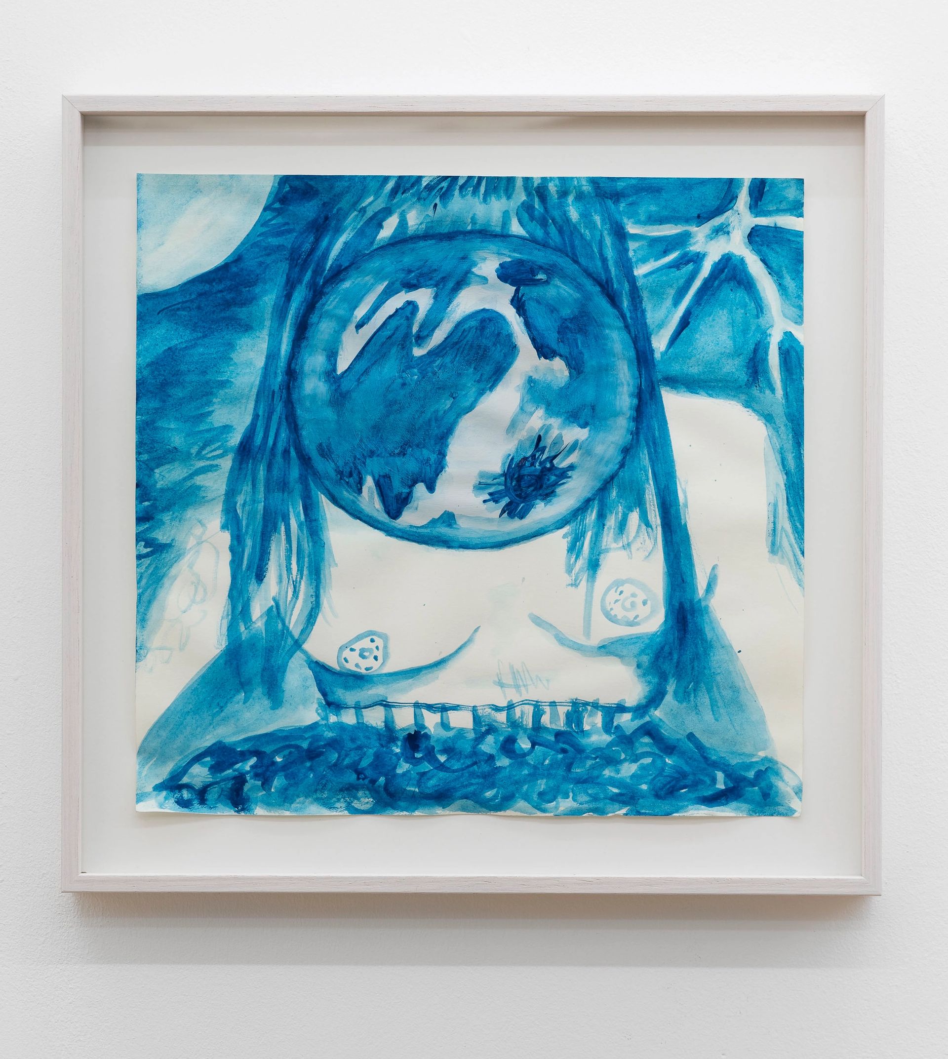 Anna McCarthy, Moon Lightning Girl, 2018, gouache on paper, 28 × 29 cm