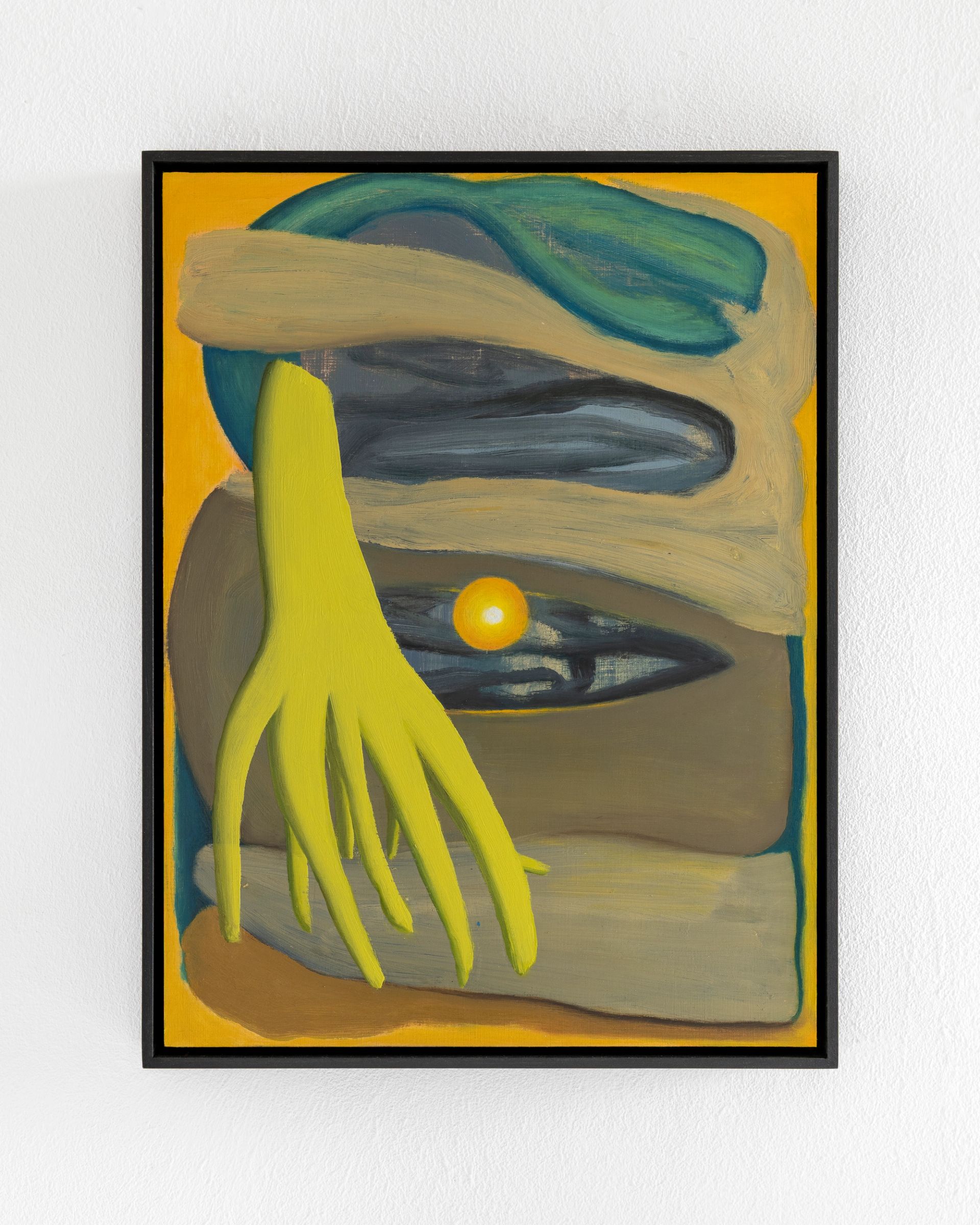 Veronika Hilger, Untitled, 2025, oil on paper on MDF in wooden frame, 39.5 × 29.5 cm (P 140)