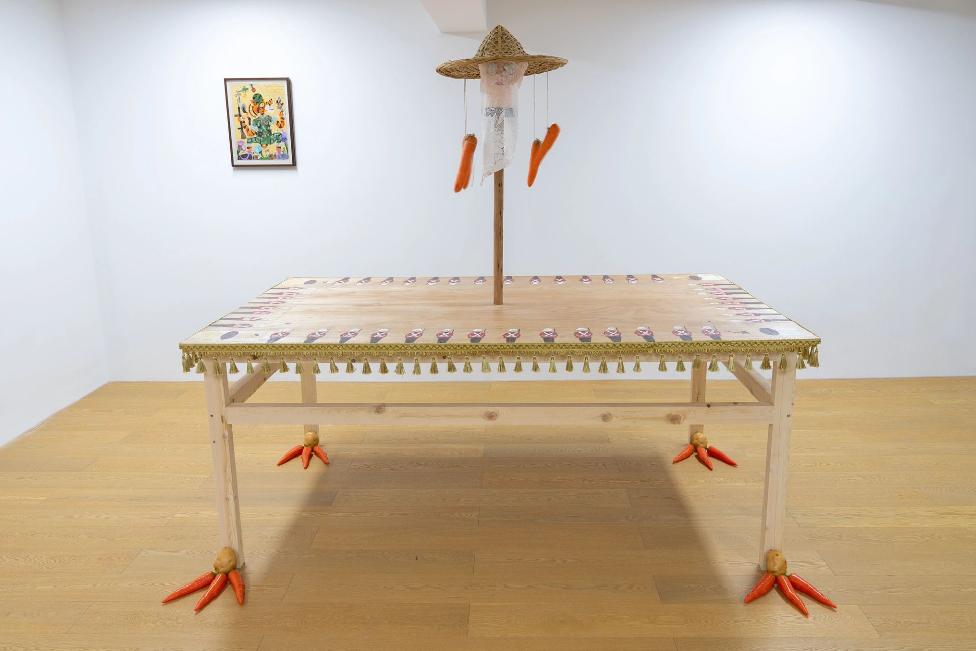 Andrew Gilbert, ,Andrew’s Hangzhou Instant Coffee Plantation Office Table,, 2024, mixed media, 144 × 188 × 245 cm, installation view at the LOUNGE of the Delta INST, Hangzhou, photo by Dong Hao